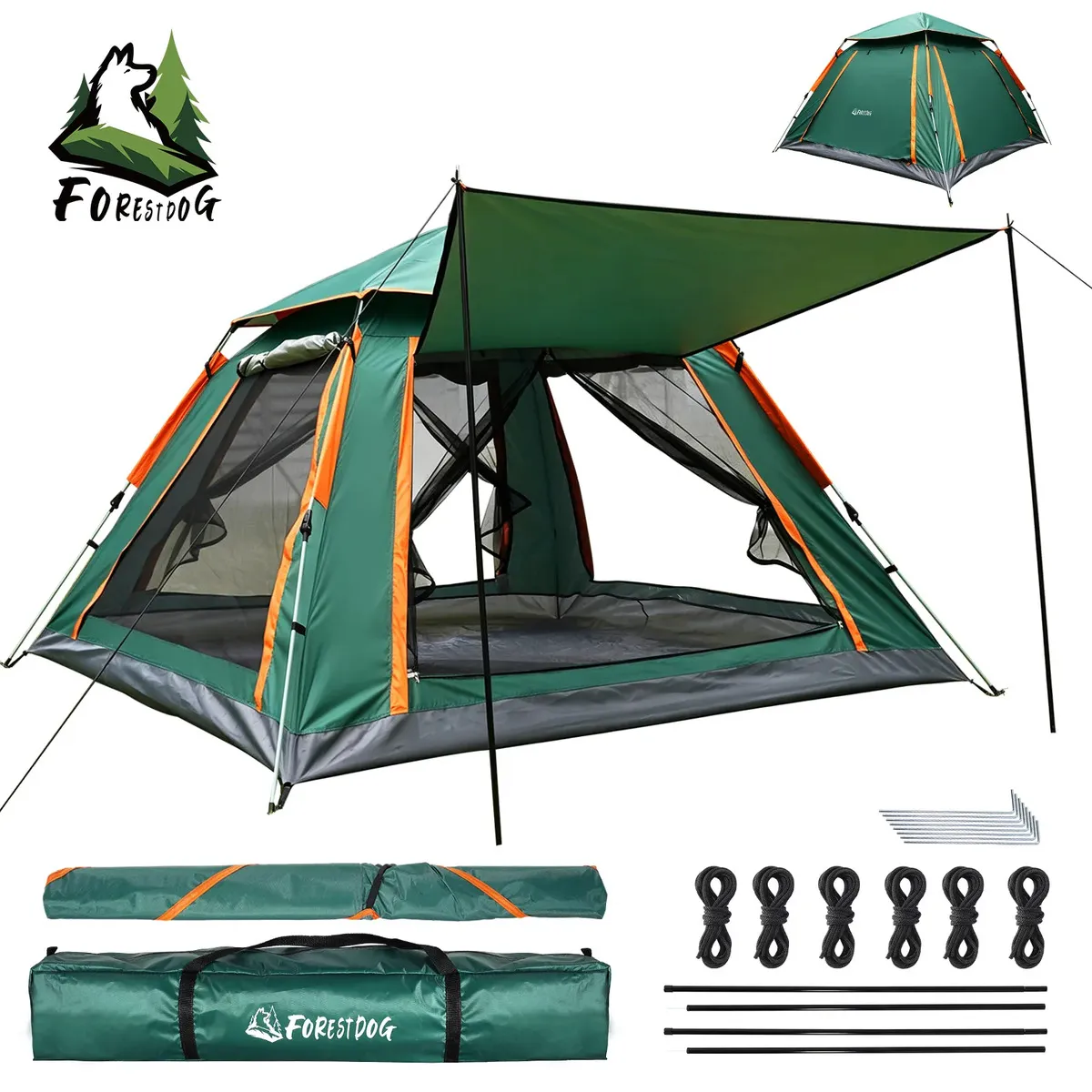 Barraca Camping Automática Forestdog para 5 a 6 Pessoas