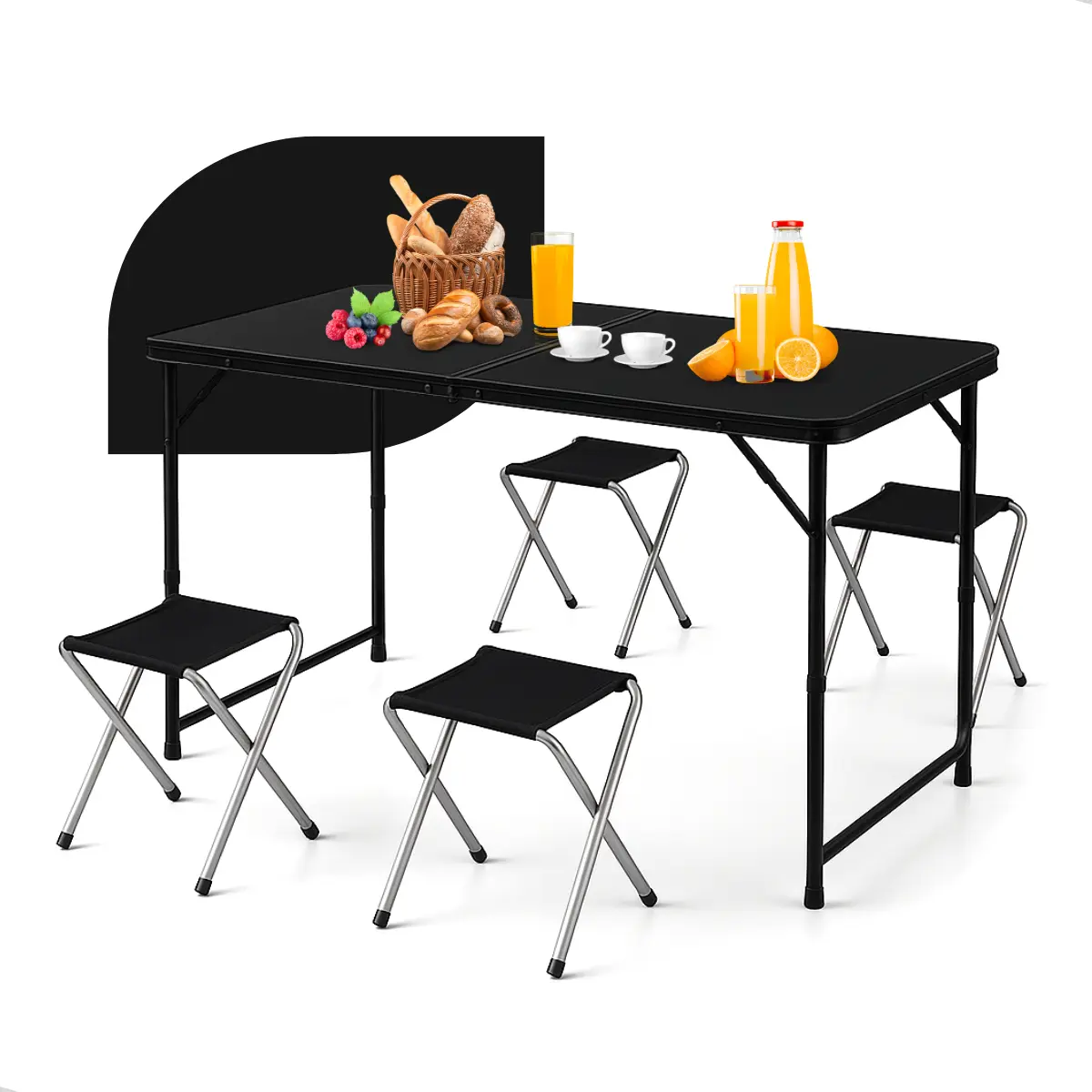 Mesa Dobrável Portátil com 4 Cadeiras