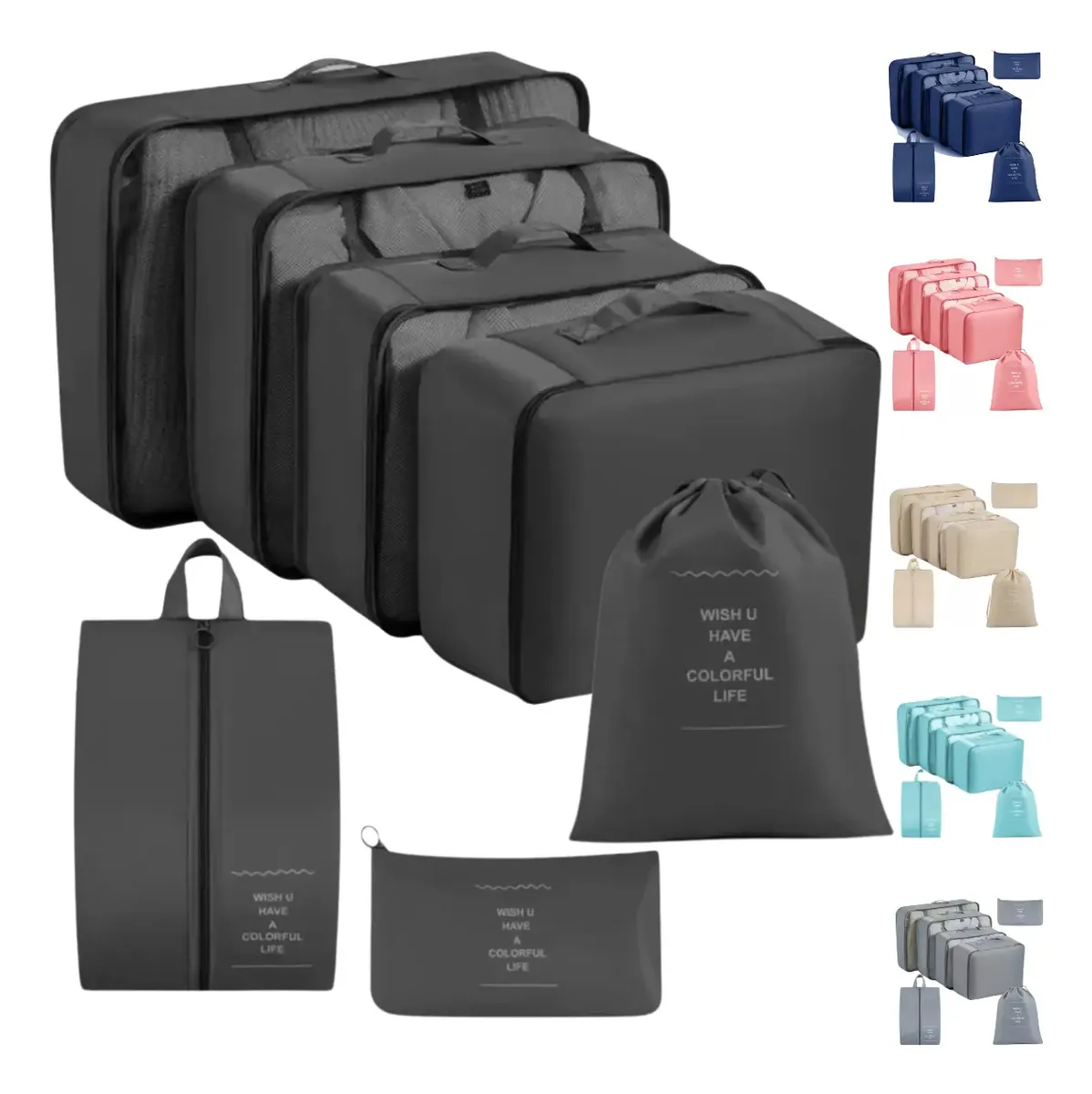 Organizador de Malas e Bolsas Kit Necessaire 7 Peças